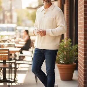 Joe's Jeans Ivory Ruben Polo Sweater